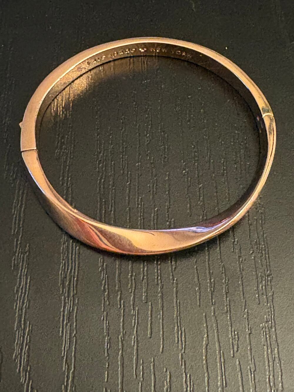 Kate Spade New York Gold Tone Hinged Bangle 6.5"